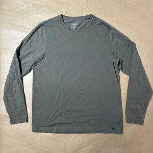 Rhone Element T Shirt Men L Green/Grey Performance Crew Neck Long Sleeve Active